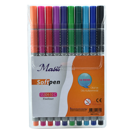 Masis Soft Pen 10'lu Fineliner