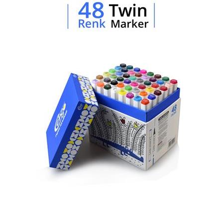 Cengo 48 Renk Çift Taraflı Twin Marker