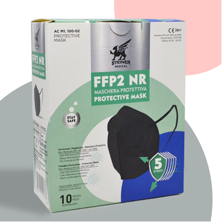 FFP NR %98 Koruma Profesyonel Siyah Maske 10 lu Paket