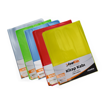 FourKids Extra Kalın Hazır Kitap Kabı 10 lu paket