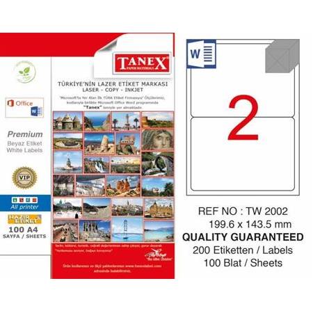 Tanex Lazer Etiket Tw-2002 199.6 x 143.5 mm